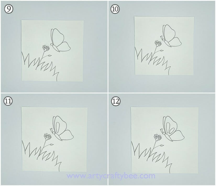 how to draw butterfly step by step