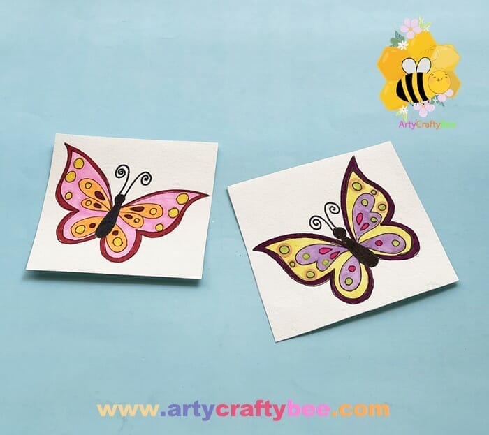 how to draw butterfly easy step by step
