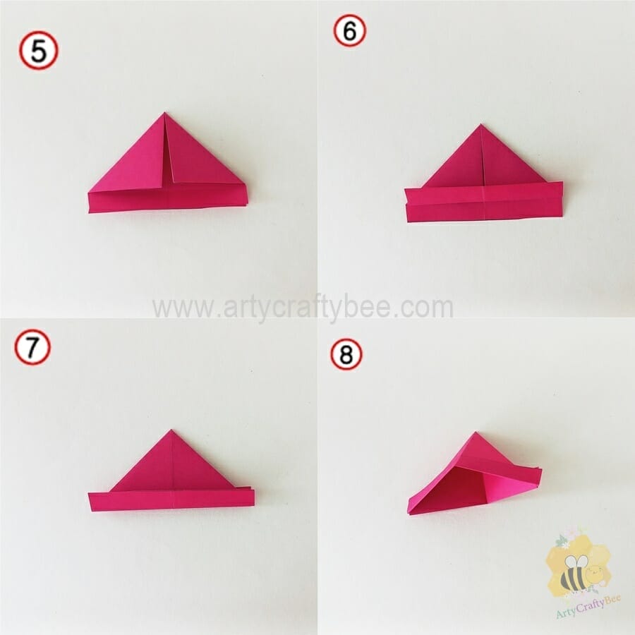 Origami boat craft with paper