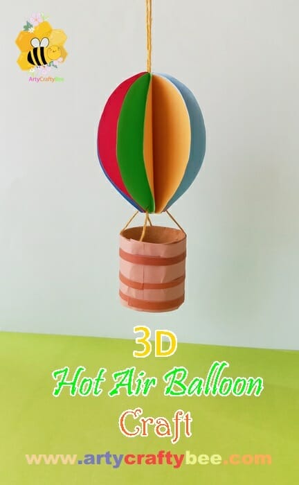 3d hot air balloon craft template