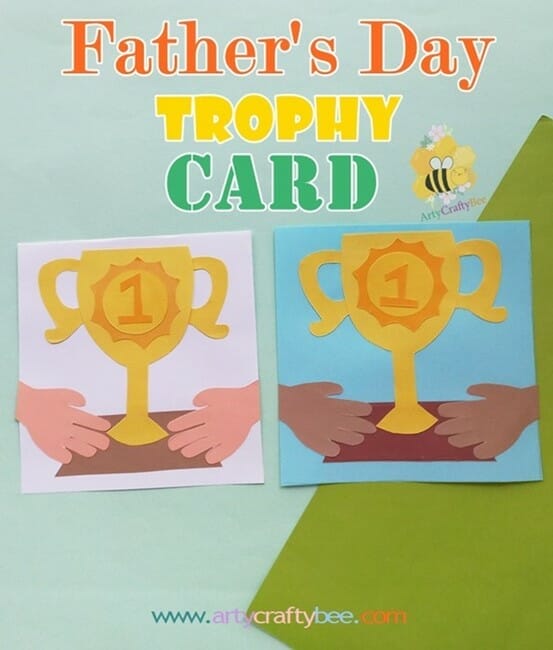 DIY Father's Day Trophy Card Craft Easy - Arty Crafty Bee