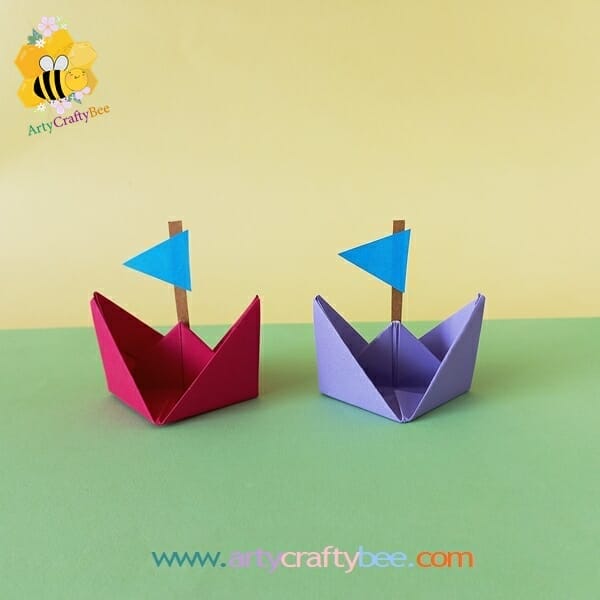 Origami boat craft for beginners