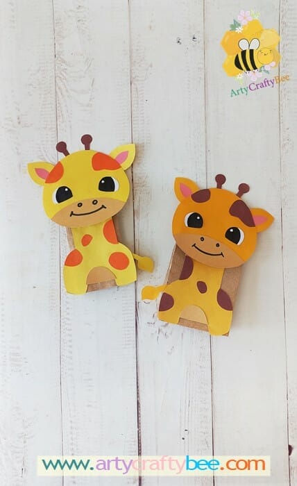 Paper giraffe craft step by step