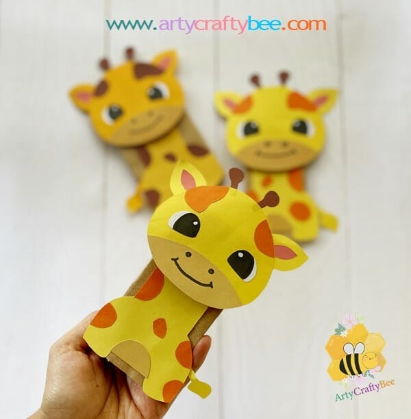 Easy Paper Giraffe Craft – Paper Bag Puppet