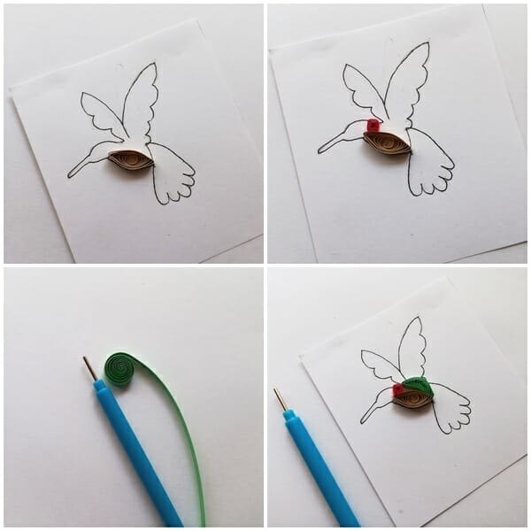 paper quilled hummingbird
