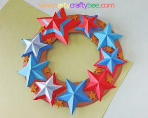 how to make a red white and blue wreath 