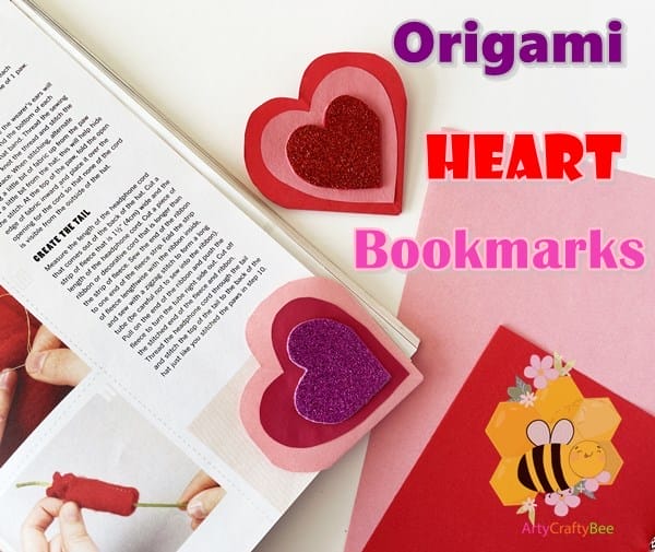 How To Fold An Origami Heart Bookmark In 5 Minutes Arty Crafty Bee