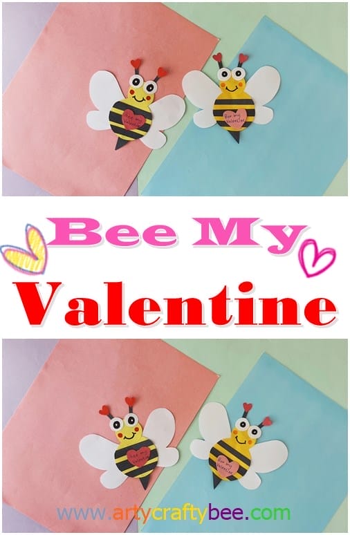 Kids Valentine Craft Printable Valentine's Day Bee Craft - Seasoned  Sprinkles